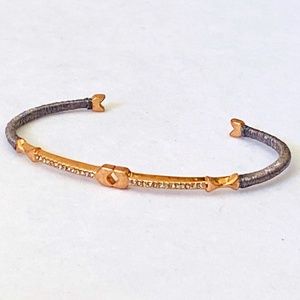 Stella & Dot Arrows Wire Wrapped Cuff Bracelet Bangle Multi Tone